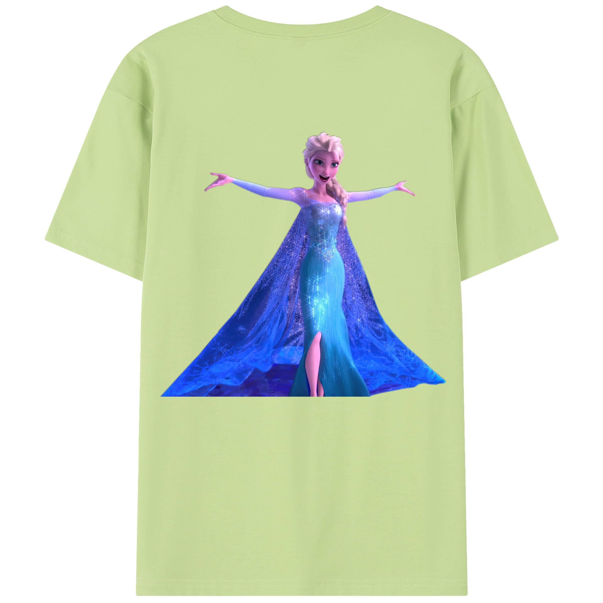 （画像用） アナと雪の女王 アンナ エルサ Frozen Anna Elsa 綿100％半袖Tシャツ（背面プリント）